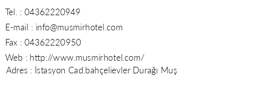Mir Saray Hotel telefon numaralar, faks, e-mail, posta adresi ve iletiim bilgileri
